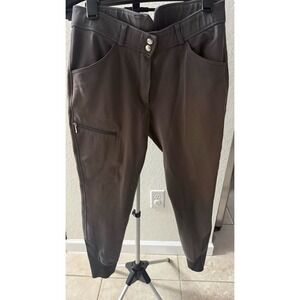 HR Farm Womens Equestrian Breeches Full Seat Silicone Grip Riding Pants Gray 34